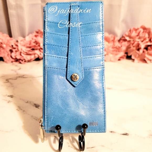 HOBO Beautiful Blue Card Holder Leather Wallet - Picture 2 of 5